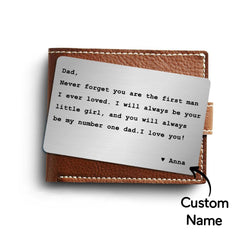 Gift for Dad Personalized Wallet Insert for Dad Metal Wallet Insert Card from Daughter, Dad Gift from Daughter to Father, Dad Birthday Gift for Dad - CustomPhotoWallet