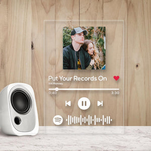 Spotify Glass - Custom Spotify Code Music Glass(4.7in x 6.3in)