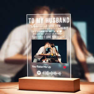 TO MY HUSBAND - Personalized Spotify Code Music Plaque Night Light(5.9in x 7.7in)