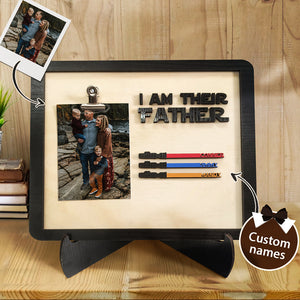 Personalized Lightsaber I Am Their Father Wooden Sign Gift for Dad - CustomPhotoWallet