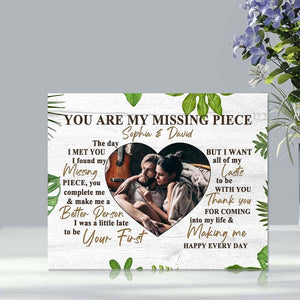 You Are My Missing Piece Custom Photo Plaque Couple Photo Acrylic Plaque Personalized Home Decor for Him