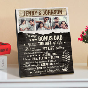 Personalized Desktop Picture Frame Custom Bonus Dad Sign Father's Day Gift - CustomPhotoWallet