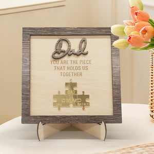 Personalized Dad Puzzle Plaque You Are the Piece That Holds Us Together Father's Day Gift - CustomPhotoWallet