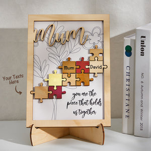 Custom Name Puzzle Ornament Creative Wooden Gifts for Mom - CustomPhotoWallet