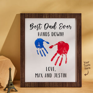 Custom Engraved Ornament Creative Handprint Best Dad Ever Father's Day Gifts - CustomPhotoWallet
