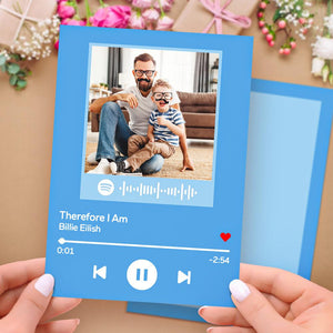 Custom Spotify Code Music Cards With Your Photo-Blue