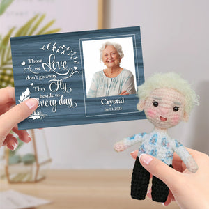 Personalized Crochet Doll Gifts Handmade Mini Look alike Dolls with Custom Memorial Card for Kids and Adults - CustomPhotoWallet