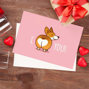Corgi Butt Funny Valentine's Day Greeting Card