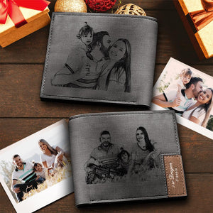 Custom Photo Wallet Valentine's Day Gifts Short Wallet Double-Sided Photo Wallet Grey