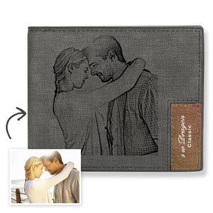 Anniversary Gifts - Men's Biffold Short Custom Photo Wallet Personalised Wallet