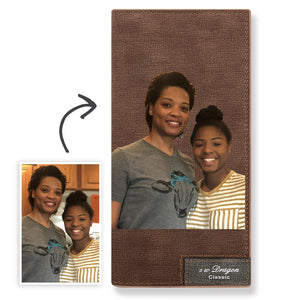 Long Custom Photo Wallet Brown Color Printing