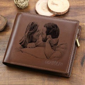 Custom Photo Engraved Short Wallet