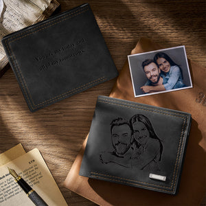 Custom Engraved Photo Wallet Men's Commemorate Gifts