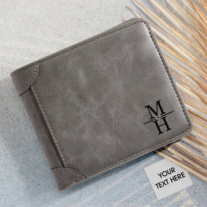 Custom Men's Engraved Wallet Custom Name Wallet - New Style