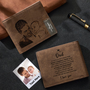 To My Dad Custom Photo Wallet | Personalized Wallet | Men's Bifold Wallet