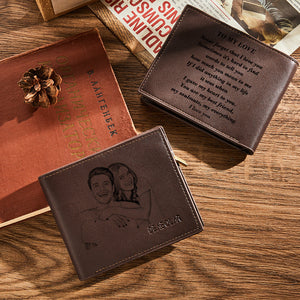 Valentine's Day Gift for Him To My Man Love Personalized Photo Wallet Leather Wallet Engraved Wallet Boyfriend Husband