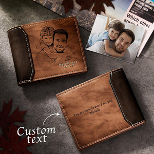 Custom Photo Engraved Wallet  Shadow Leather Simple Gifts - CustomPhotoWallet