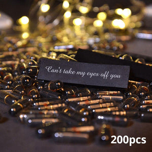 Black 200pcs DIY Lovely Mini Message Capsule Letter - soufeelus