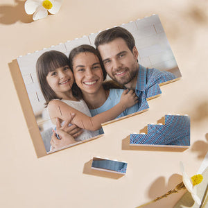 Family Gifts Personalised Building Brick Photo Block Frame