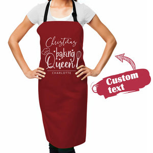 Custom Text Apron Personalized Apron Baking Queen for Family