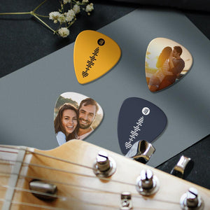 Custom Spotify Code Guitar Pick, Engraved Double-Sided Printed with Photo Guitar Pick Gifts 12Pcs