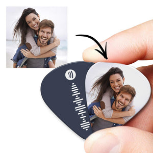 Custom Spotify Code Guitar Pick, Engraved Double-Sided Printed with Photo Guitar Pick Gifts 12Pcs