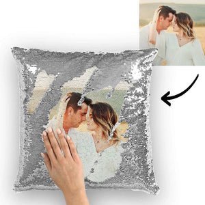 Personalized Photo Sequin Pillow Full Printing Reversible Pillow 15.75x 15.75