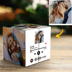 Custom Scannable Spotify Code Photo rubic Cube Photo Frame Multiphoto Gifts for Couples - soufeelus