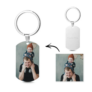Personalized Photo Keychain With Engraved Stainless steel Color Printing