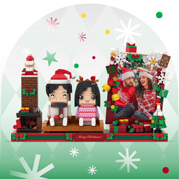 Fully Body Customizable 2 People Custom Brickheads Merry Christmas Gift for Lover