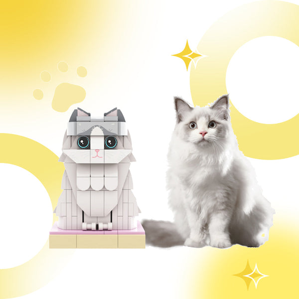 Fully Body Customizable 1 Pet Photo Custom Brickheadz Small Particle Block for Cat Lover