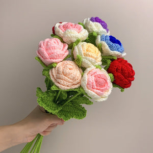 Roses Crochet Flower Handmade Knitted Flower Gift for Lover - Myphotowallet
