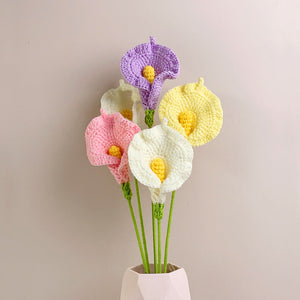 Calla Lily Crochet Flower Handmade Knitted Flower Gift for Lover - Myphotowallet