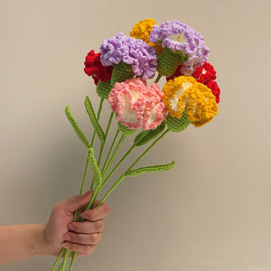 Carnation Crochet Flower Handmade Knitted Flower Gift for Lover - Myphotowallet