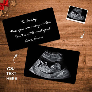 Custom Photo Engraved Ultrasound Wallet Card New Dad Pregnancy Gift