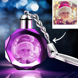 Christmas Gifts Custom Crystal Photo Keychain Cute Baby