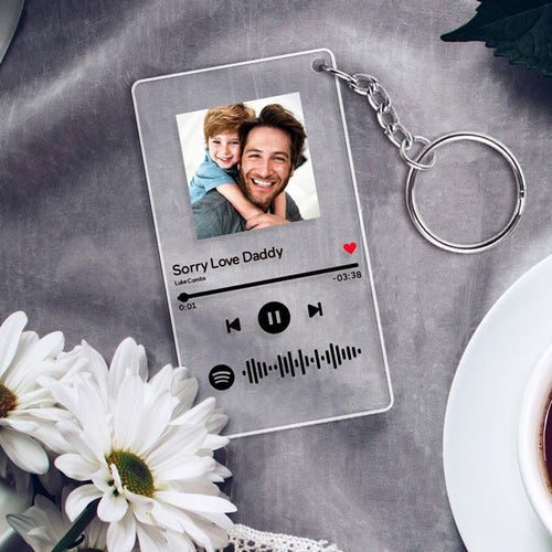 Personalised Spotify Keyring Spotify Code Keyring Gift For Dad