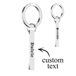 Scannable Spotify Code Keychain Custom 3D Engraved Vertical Bar Keychain Stainless Steel