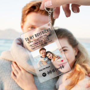 To BOYFRIENFD - Spotify Keychain Custom Photo Keychain Gift For Boyfriend
