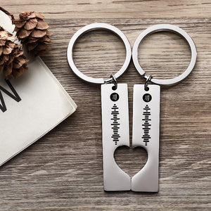 Anniversary Gifts Personalised Spotify Couple Keyrings For Love Heart Couple Keychain Set