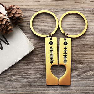 Custom  Engraved Music Song Spotify Code Keyring Gifts for Couple
