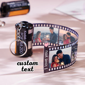 Personalized Photo Film Roll Keychain Custom Picture Keychain with Text Reel Album Customized Anniversary Gifts