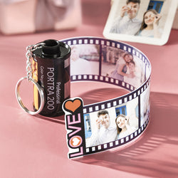 Custom Photo Film Roll Keychain Personalized Love Camera Roll Keychain Anniversary Gifts - CustomPhotoWallet