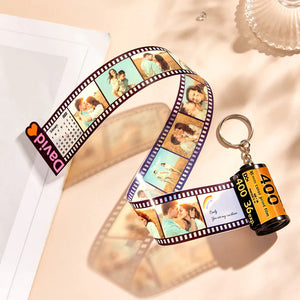 Personalized Photo and Name Film Roll Keychain Custom Camera Keychain Film Gifts for Lover