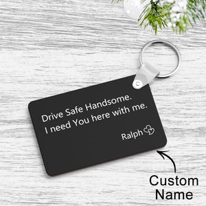 Custom Engraved Keychain Safe Driving Unique Couple Gifts - Myphotowallet