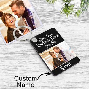 Custom Photo Engraved Keychain Drive Safe Couple Love Gifts - Myphotowallet