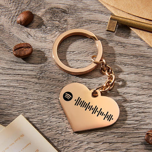 Anniversary Gifts - Custom Spotify Code Heart Keychain