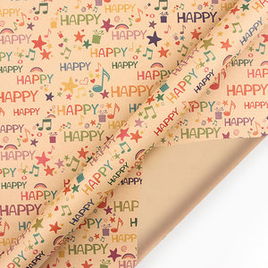 Gift Wrap Happy Musical Note Small Size