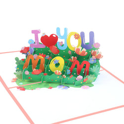 I Love You Mom Mother's Day Greeting Card Creative Three-dimensional Blessing Card Birthday To Send Mother 3d Color Printing Card