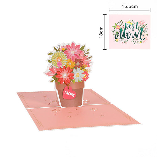 Mother's Day 3D three-dimensional greeting card flower paper carving holiday main and auxiliary card